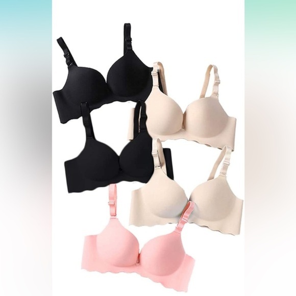 Other - 🆕 Pack of 5,Women Comfort No Wire Bras Seamless No Show Bra Pack